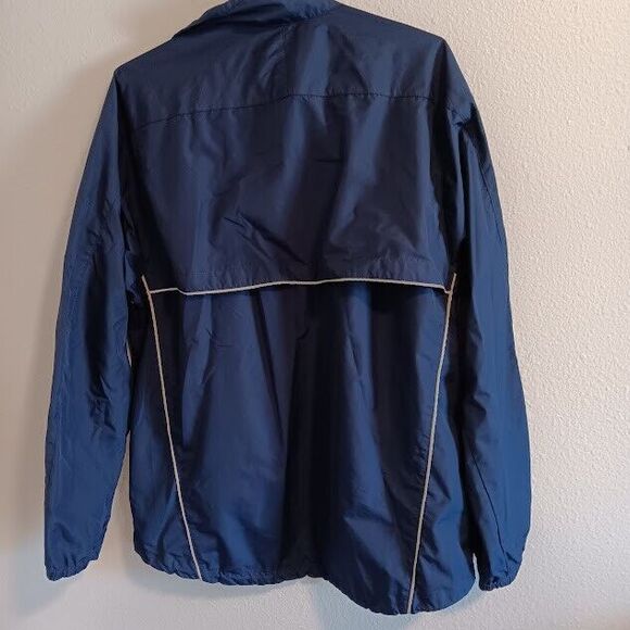North End ECO Mens Windbreaker Jacket M Medium Navy Blue White Full Zip - Picture 4 of 5